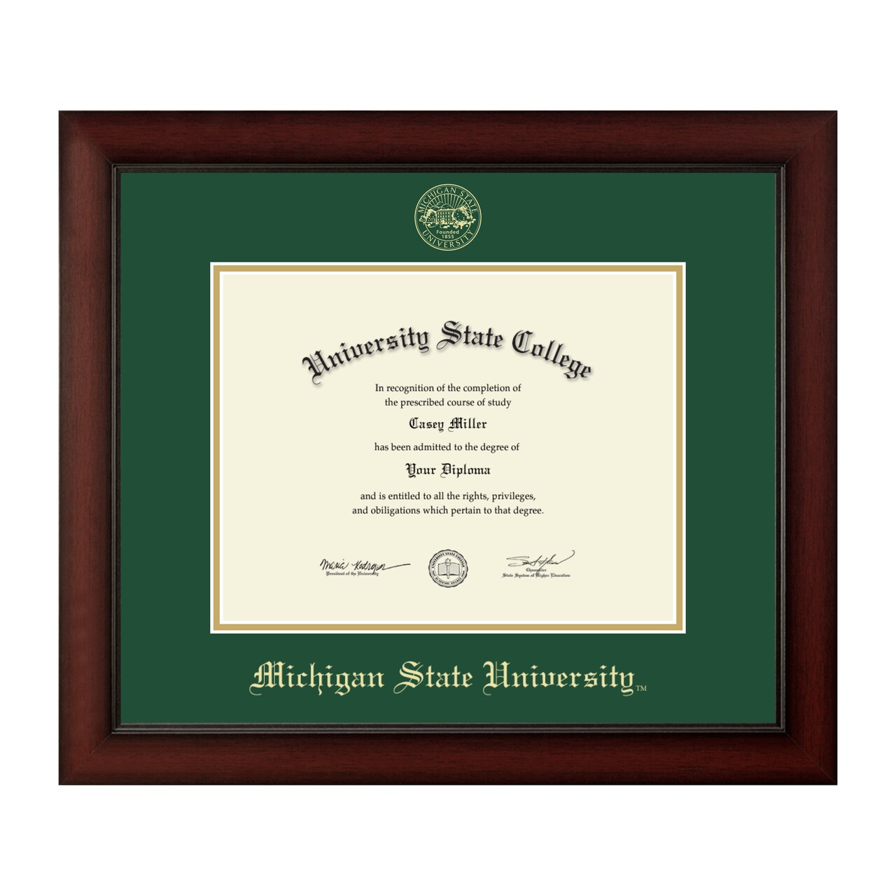 Michigan State University Diploma Frame – Gold Embossed Diploma Frame